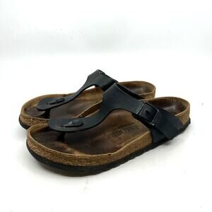 Birkenstock Gizeh Black Leather Sandals Women's 6 US